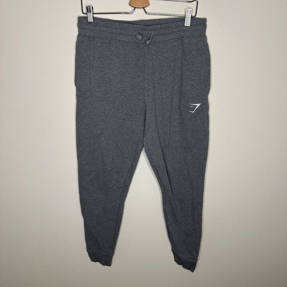 Gymshark Men's Sweatpants M Tapered Grey Lounge Athleisure Pull On Stretch Casua